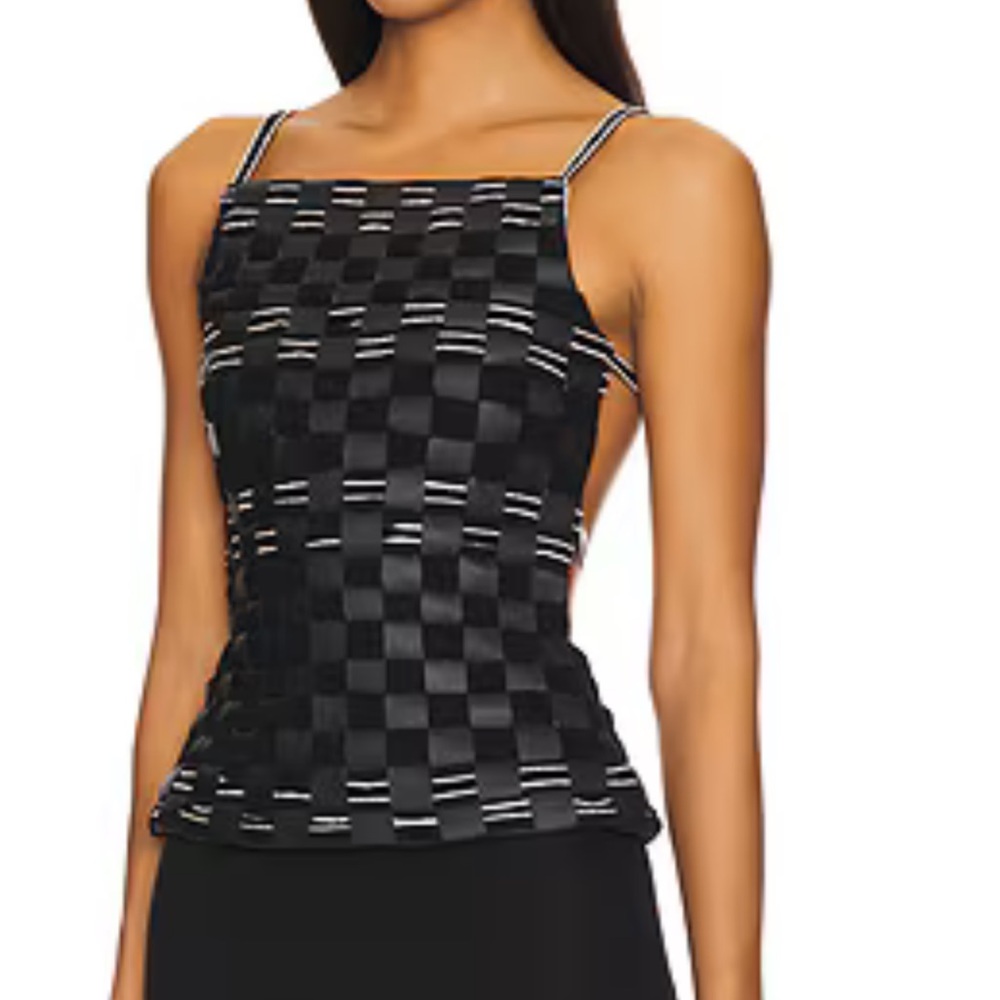 Black Leather and Crystal Woven Leo Evening Top Corset Bodice UK 12 / US L